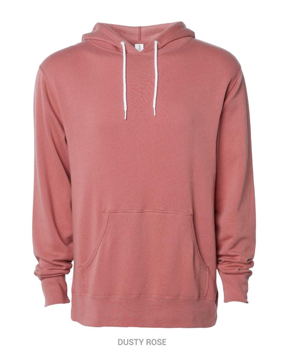 Front View of Dusty Rose Lightweight Hooded Sweatshirt - AFX90UN