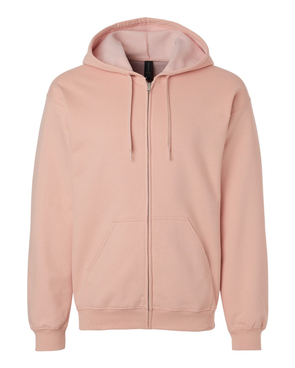 Front View of Dusty Rose Softstyle® Full-Zip Hooded Sweatshirt - SF600