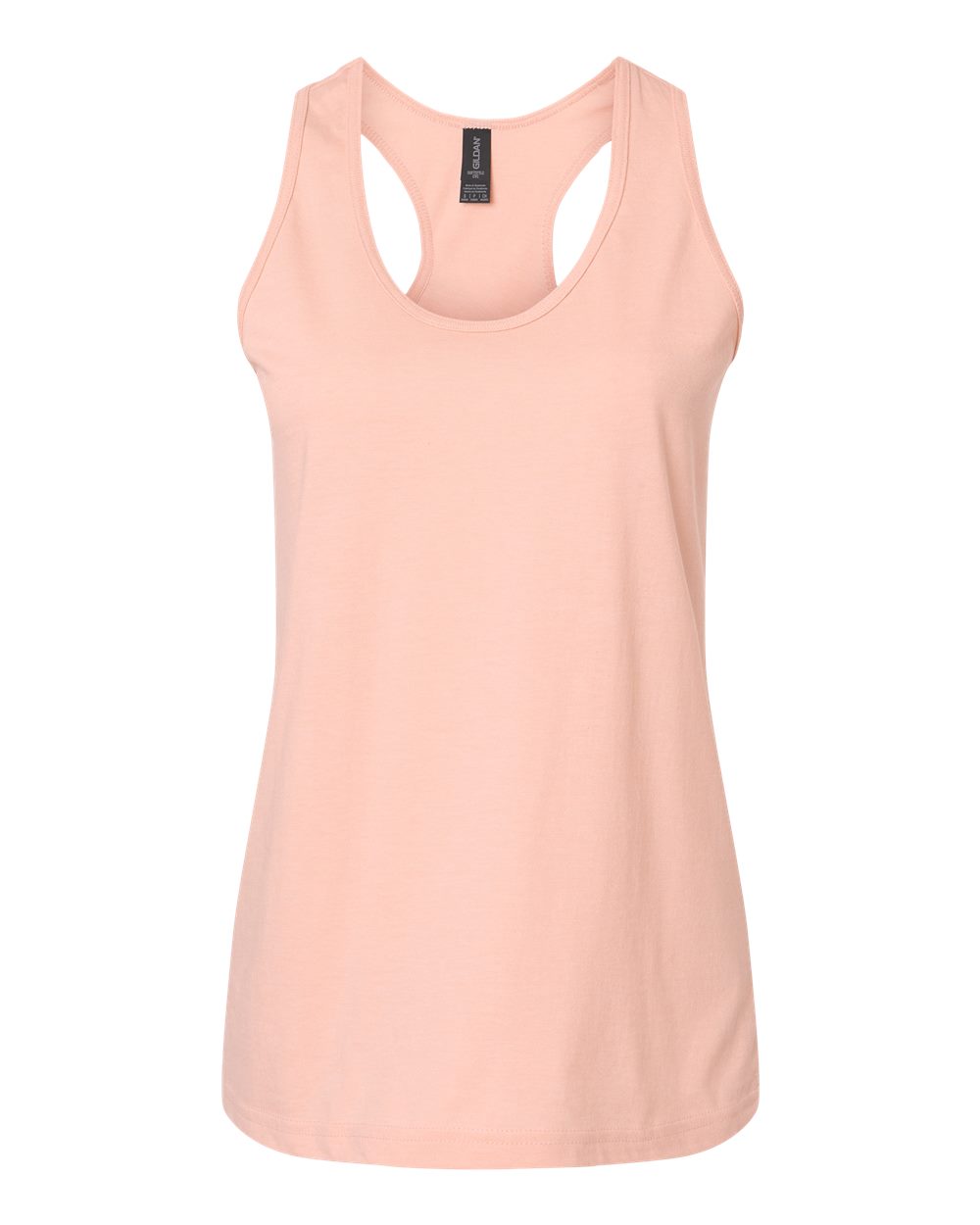 Front View of Dusty Rose Softstyle® Women’s CVC Racerback Tank Top - 64220LCVC