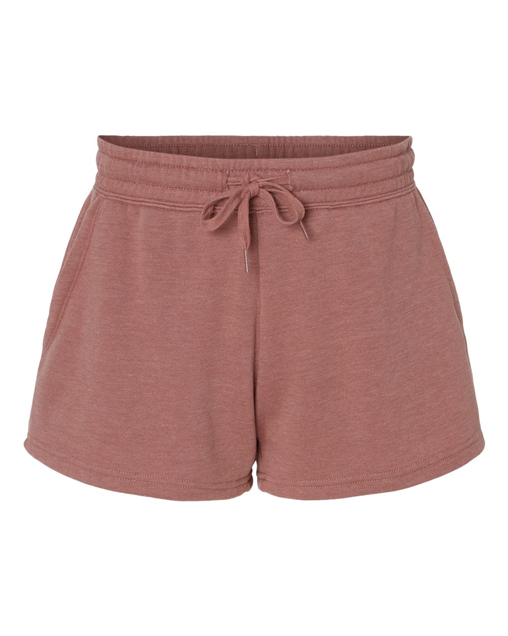 Front View of Dusty Rose Women’s Lightweight California Wave Wash Fleece Shorts - PRM20SRT