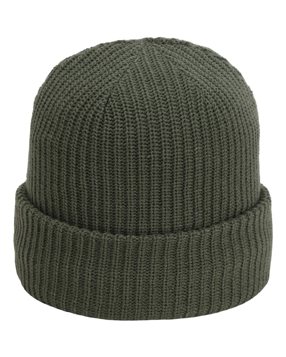 Front View of Earth Green The Mogul Cuffed Beanie - 6020