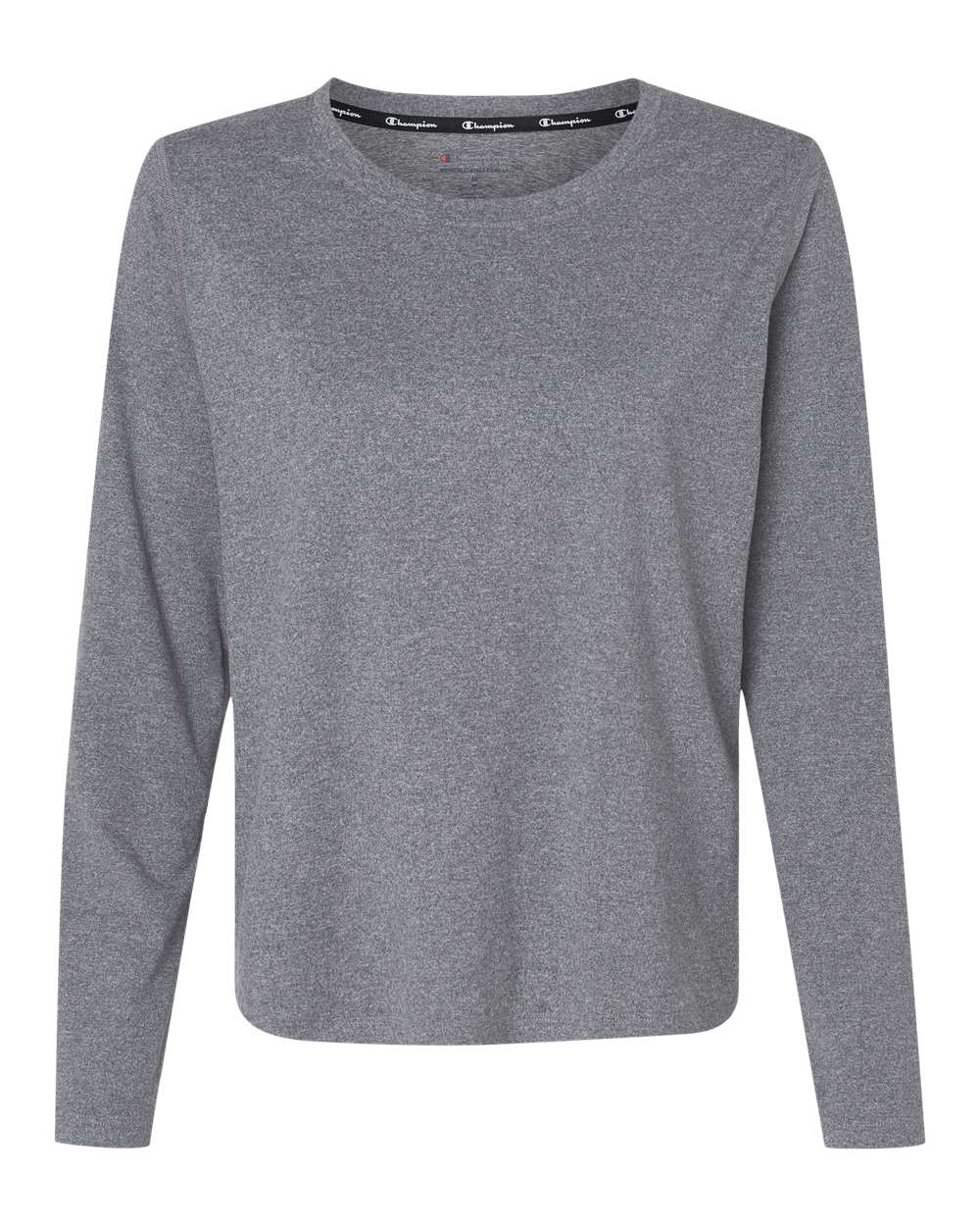 Front View of Ebony Heather Women's Sport Soft Touch Long Sleeve T-Shirt - CHP140