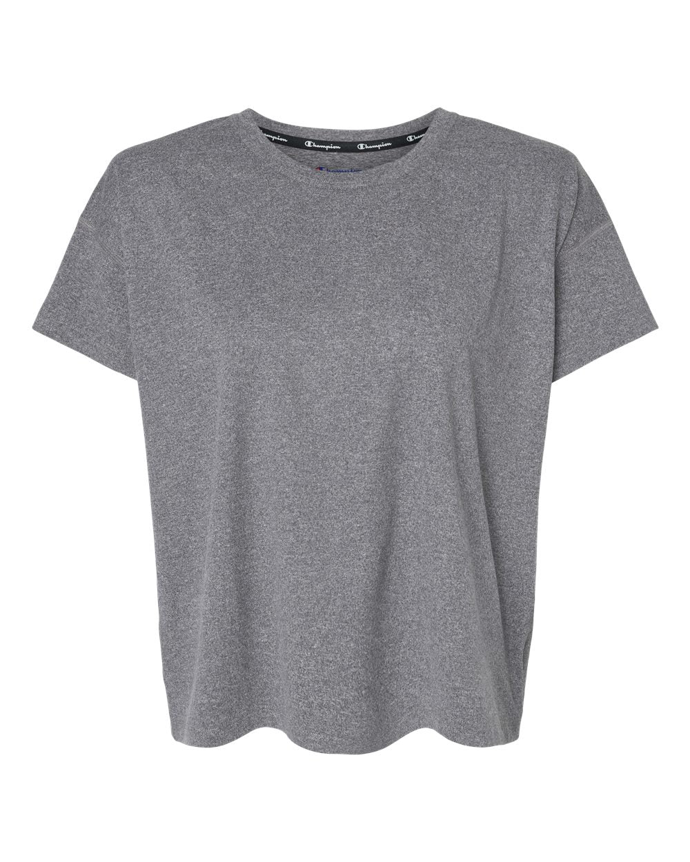 Front View of Ebony Heather Women's Sport Soft Touch T-Shirt - CHP130
