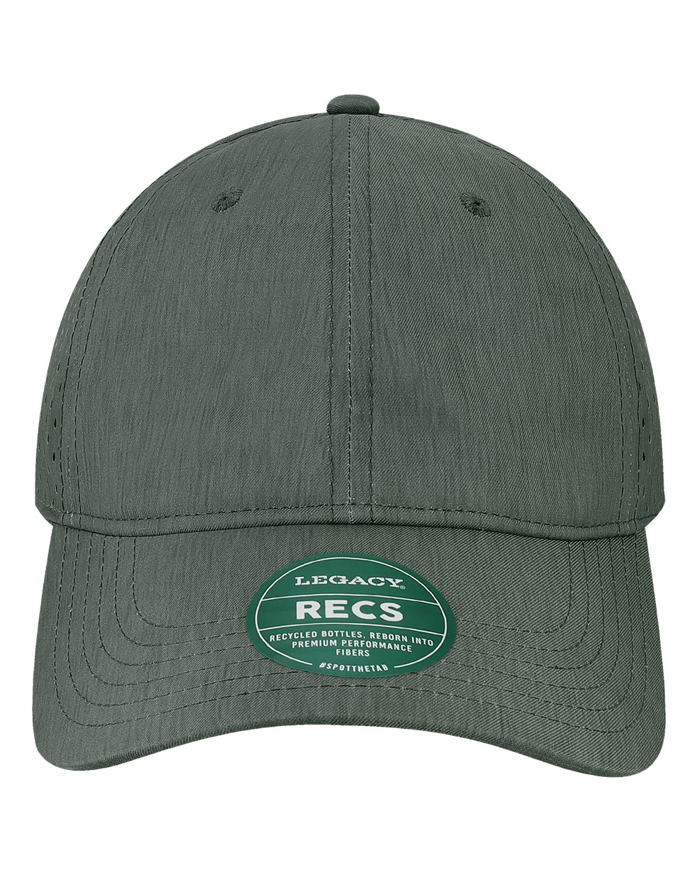 Front View of Eco Black Reclaim Sport Mesh Cap - RECS