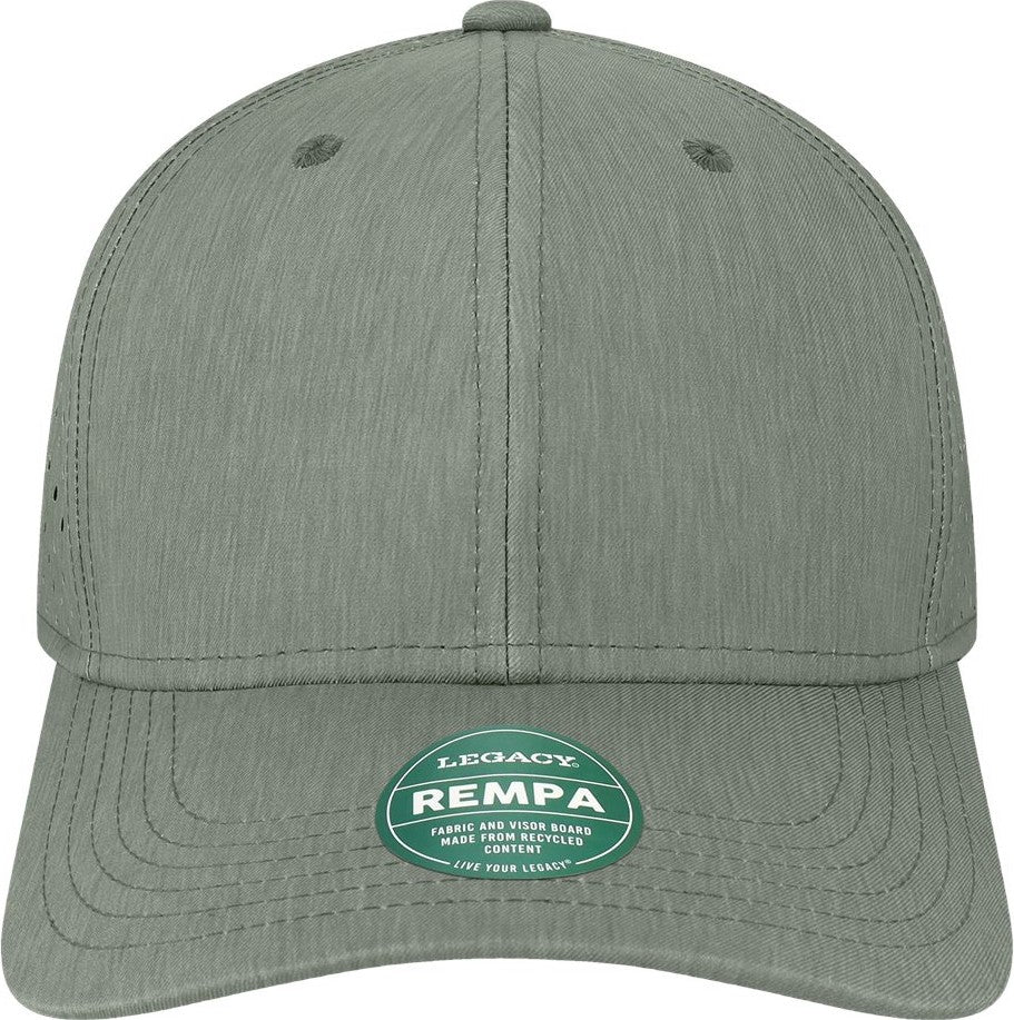 Front View of Eco Dark Grey Reclaim Mid-Pro Adjustable Cap - REMPA