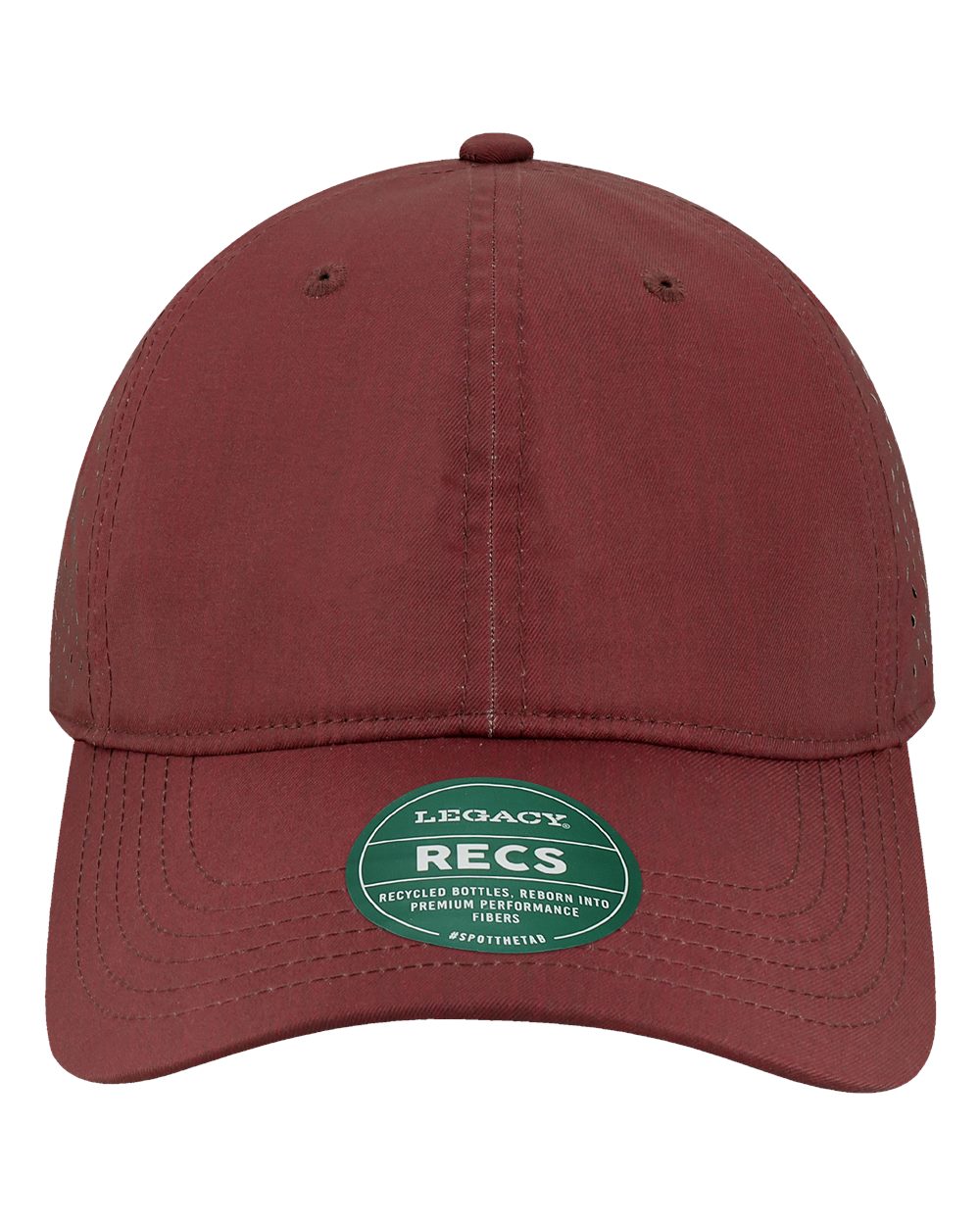 Front View of Eco Maroon Reclaim Sport Mesh Cap - RECS