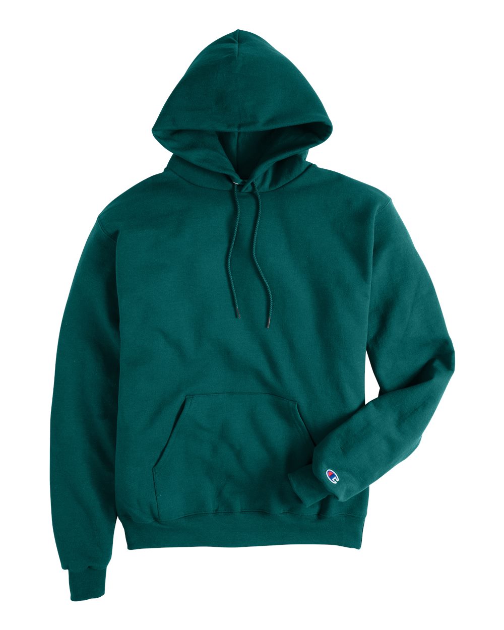Front View of Emerald Green Powerblend® Hooded Sweatshirt - S700