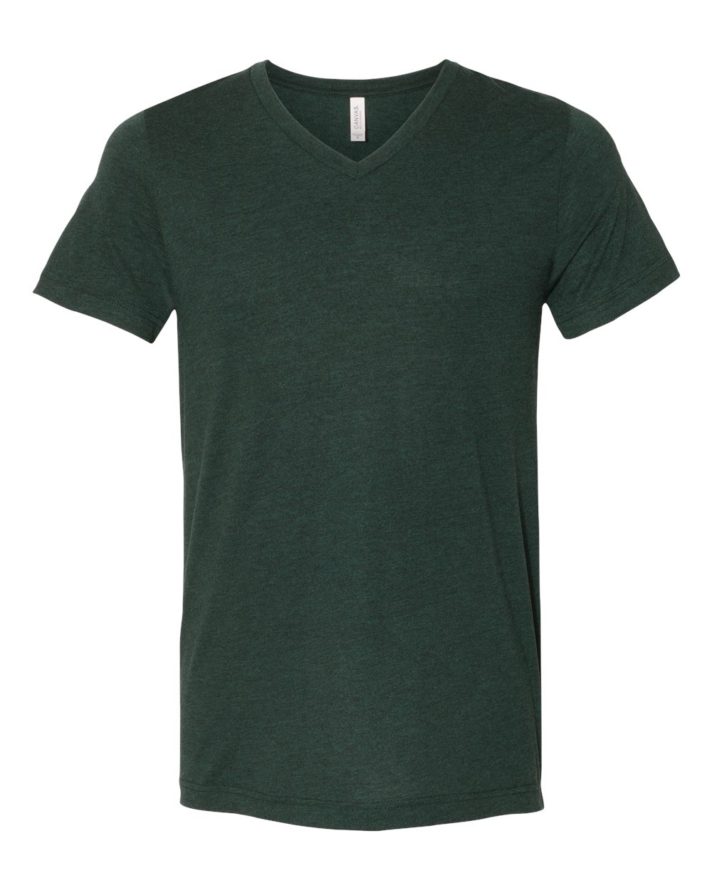 Front View of Emerald Triblend Triblend V-Neck Short Sleeve Tee - 3415