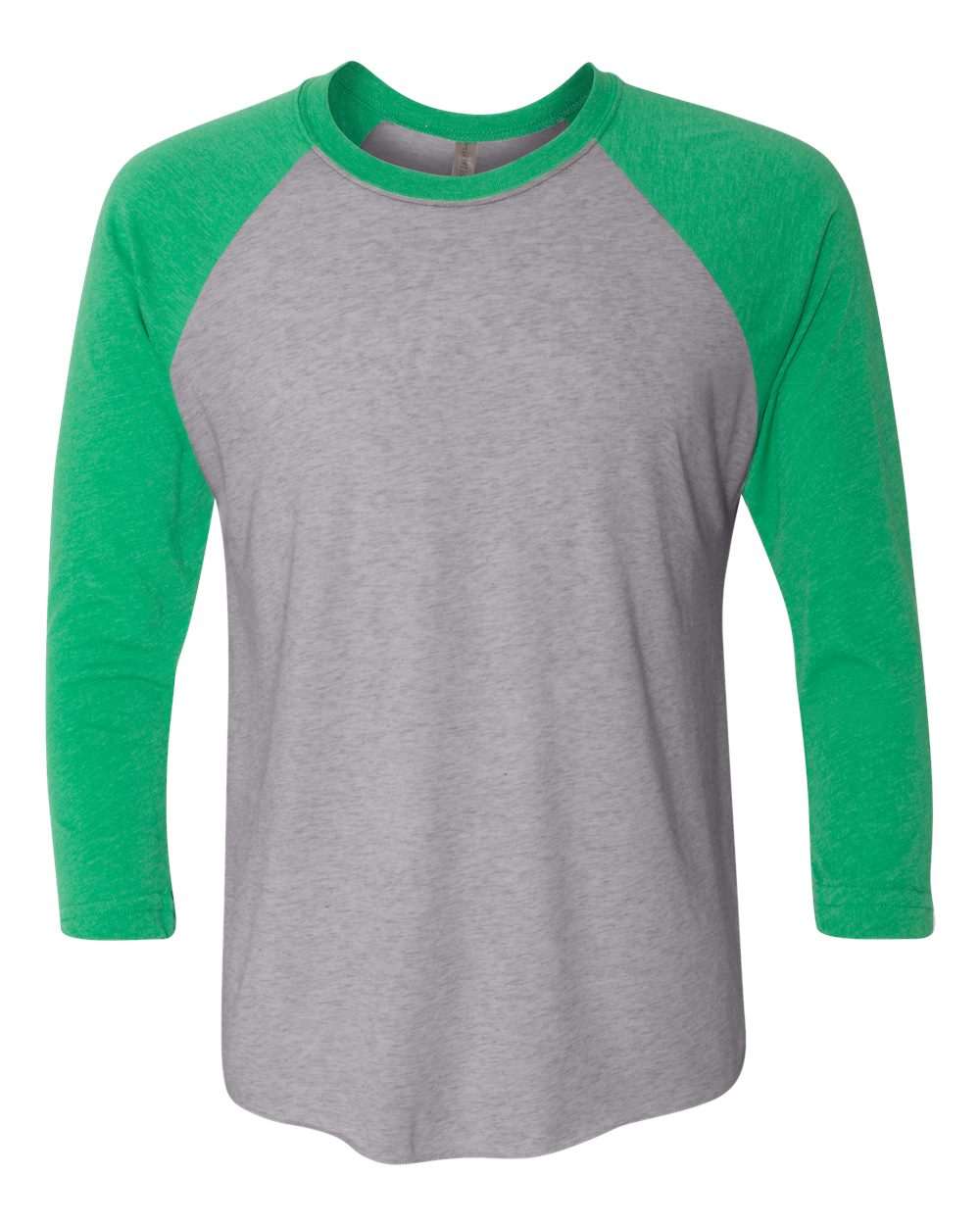 Front View of Envy Sleeves/ Premium Heather Body Triblend Three-Quarter Raglan T-Shirt - 6051