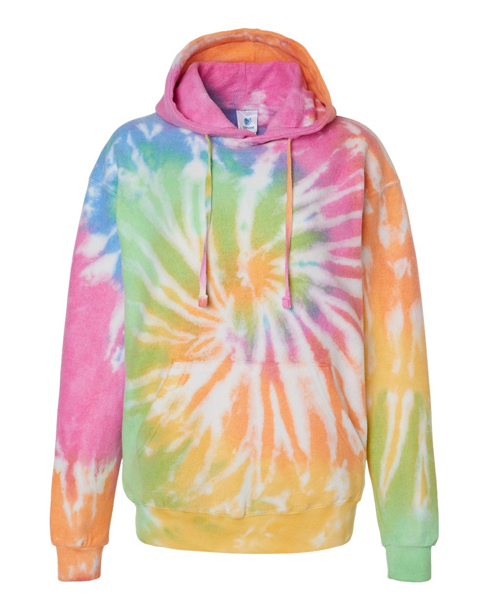 Front View of Eternity Tie-Dyed Cloud Fleece Hooded Sweatshirt - 8600