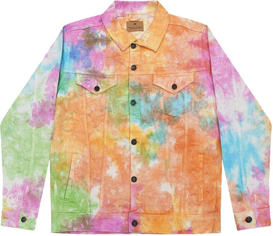 Front View of Eternity Tie-Dyed Denim Jacket - 9050