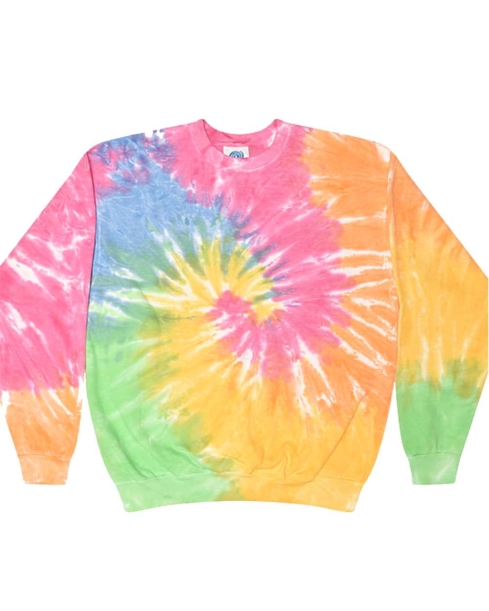 Front View of Eternity Tie-Dyed Fleece Crewneck Sweatshirt - 8100