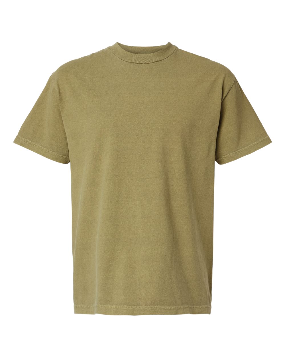 Front View of Faded Army Garment-Dyed Heavyweight Cotton Tee - 1301GD