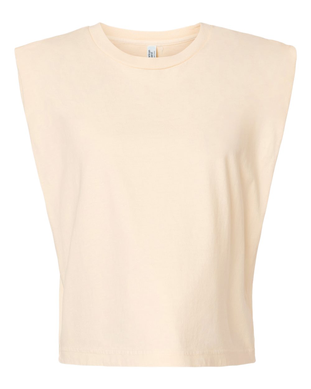 Front View of Faded Cream Garment-Dyed Women's Heavyweight Muscle Tee - 307GD
