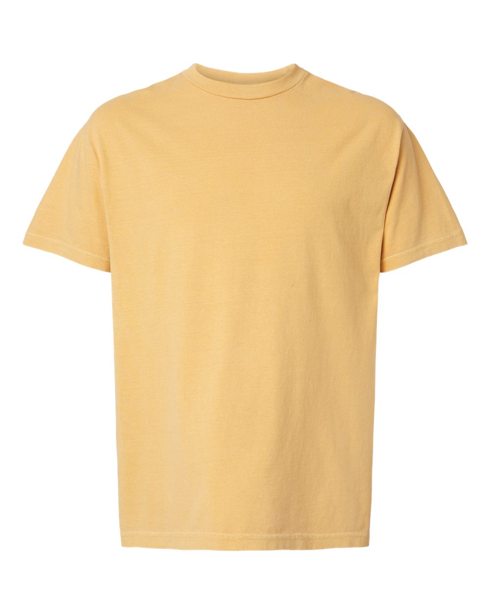 Front View of Faded Mustard Garment-Dyed Heavyweight Cotton Tee - 1301GD
