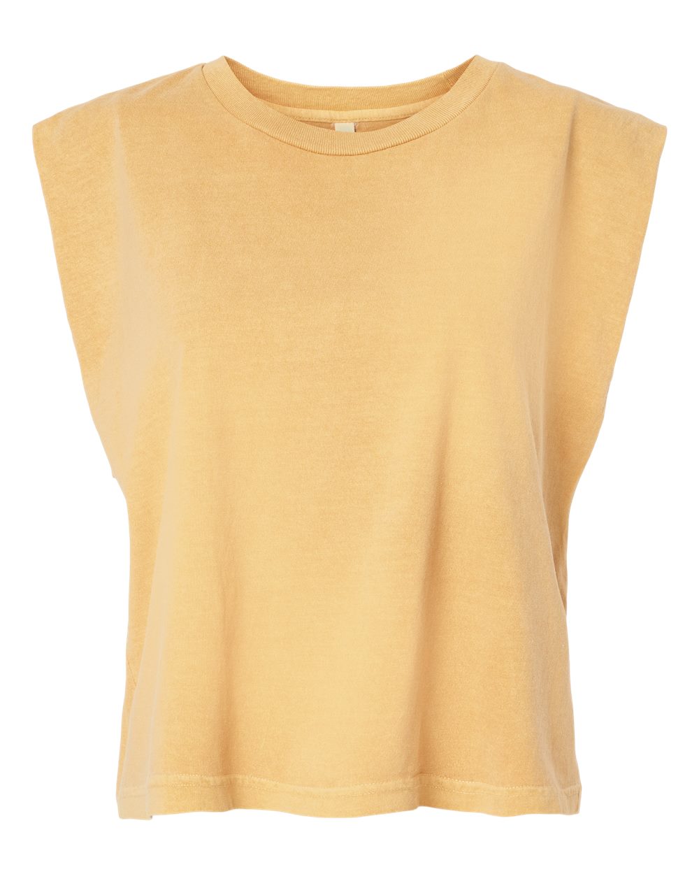 Front View of Faded Mustard Garment-Dyed Women's Heavyweight Muscle Tee - 307GD