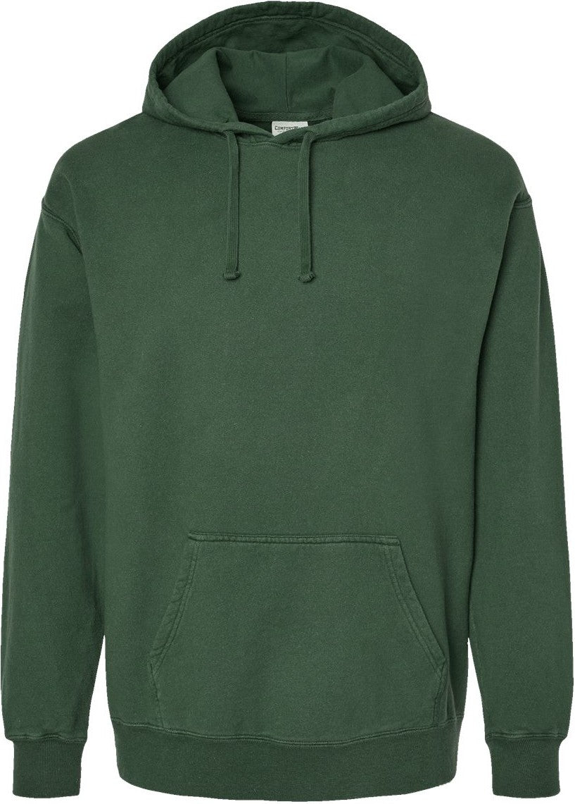 Front View of Field Green Garment-Dyed Hooded Sweatshirt - GDH450