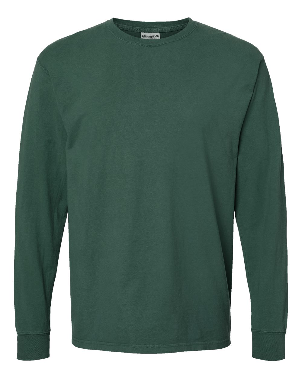 Front View of Field Green Garment-Dyed Long Sleeve T-Shirt - GDH200