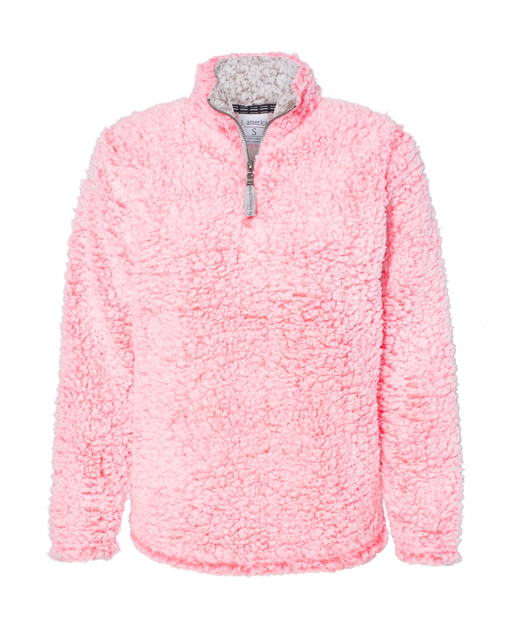 Front View of Fire Coral Heather Women’s Epic Sherpa Quarter-Zip Pullover - 8451