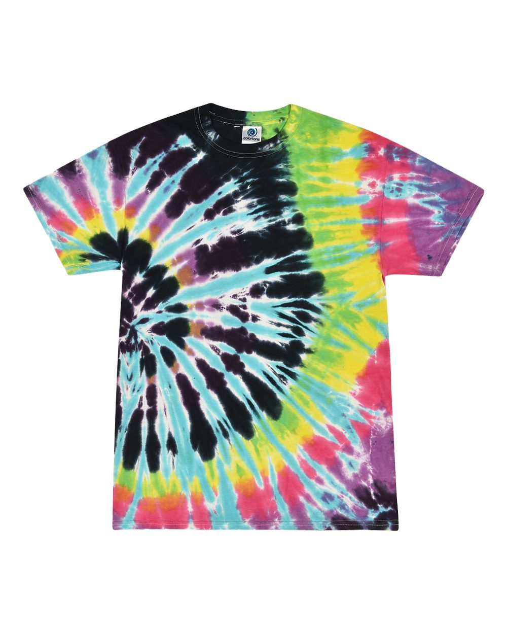 Front View of Flashback Multi-Color Tie-Dyed T-Shirt - 1000
