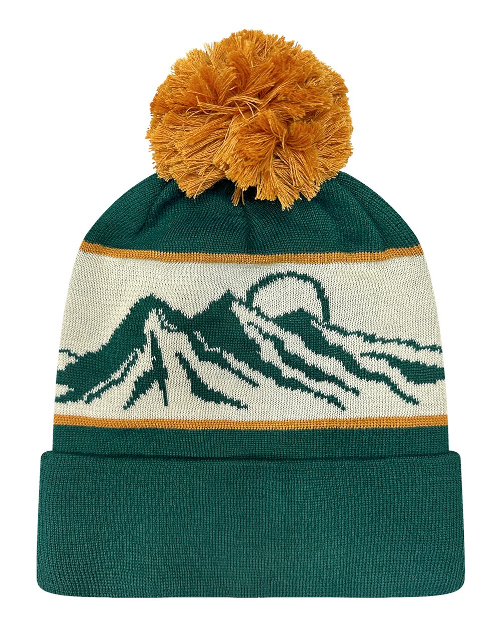 Front View of Flatirons/ Teal Grand Recycled Beanie - GRNDSR