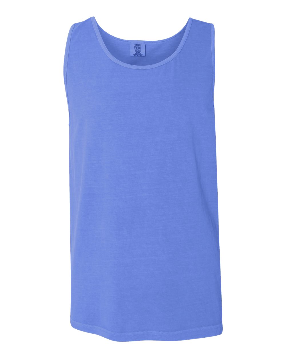 Front View of Flo Blue Garment-Dyed Heavyweight Tank Top - 9360