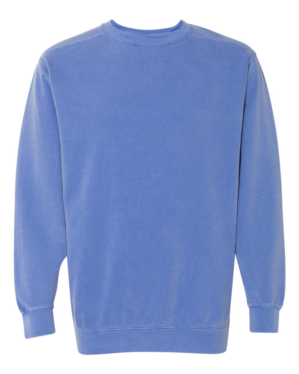 Front View of Flo Blue Garment-Dyed Sweatshirt - 1566