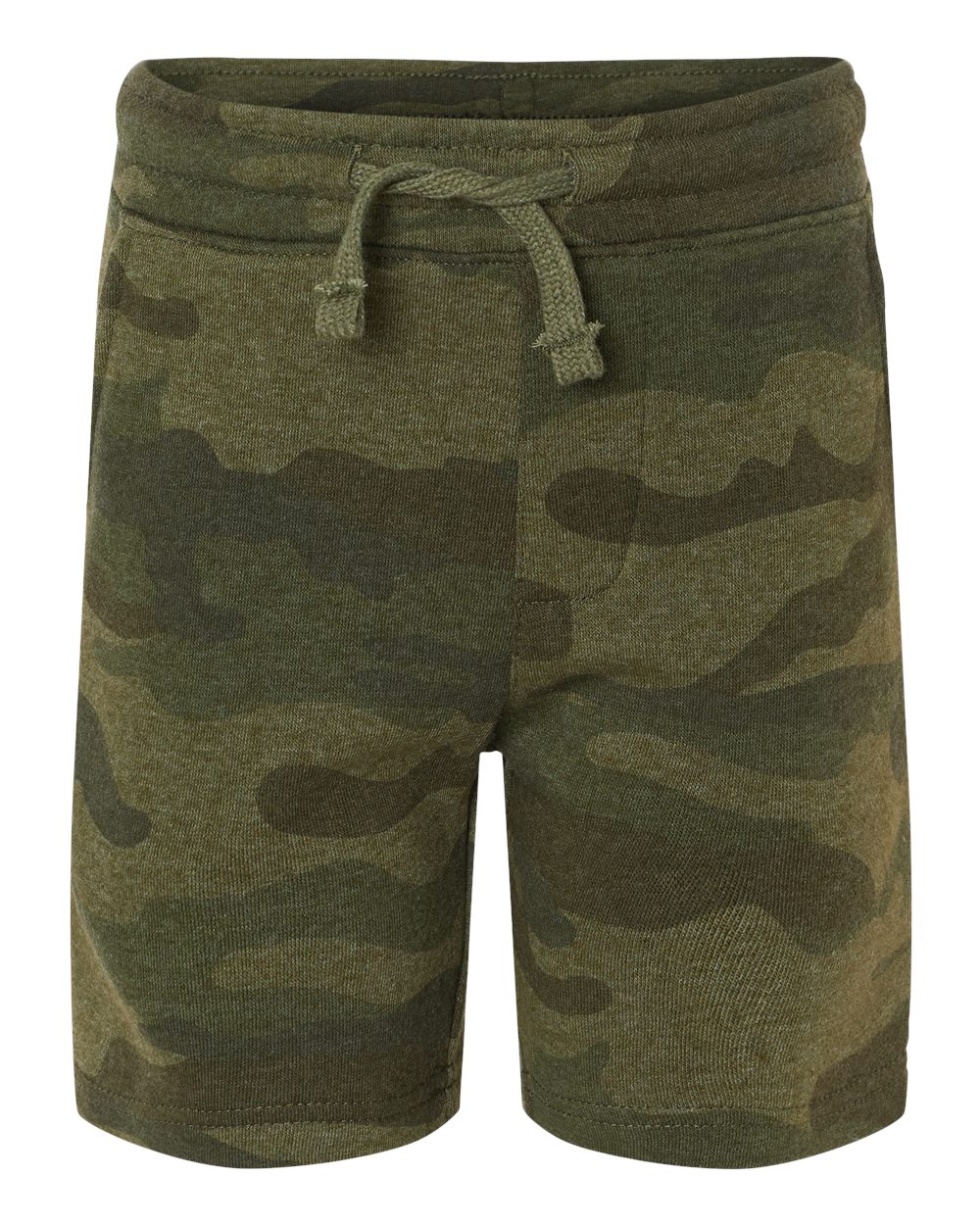 Front View of Forest Camo Heather Toddler Lightweight Special Blend Fleece Shorts - PRM11SRT