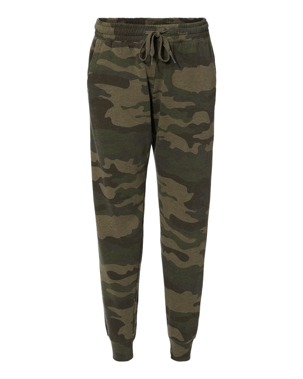 Front View of Forest Camo Heather Women's California Wave Wash Sweatpants - PRM20PNT
