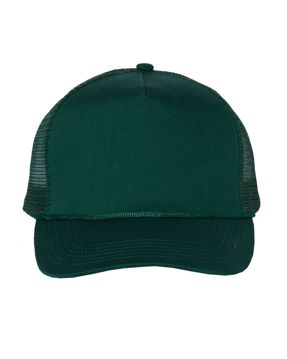 Front View of Forest Five-Panel Trucker Cap - 8804H