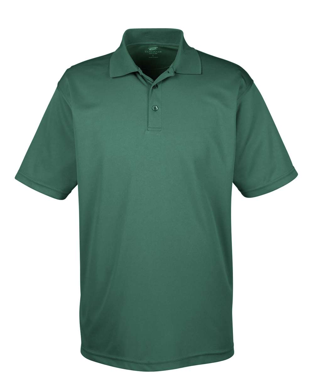 Front View of Forest Green Men's Cool & Dry Mesh Piqué Polo - 8210