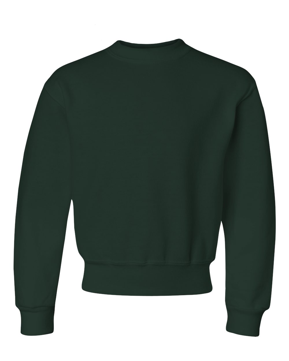 Front View of Forest Green NuBlend® Youth Crewneck Sweatshirt - 562BR