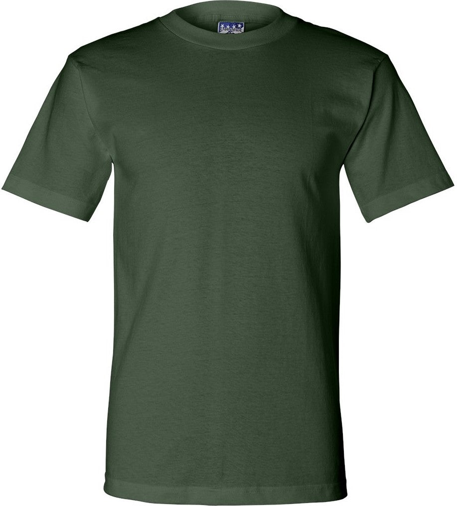 Front View of Forest Green Union-Made T-Shirt - 2905