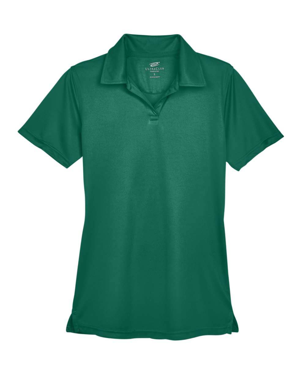 Front View of Forest Green Women's Cool & Dry Sport Performance Interlock Polo - 8425L