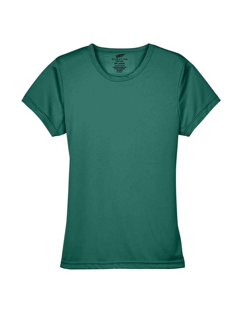 Front View of Forest Green Women's Cool & Dry Sport Performance Interlock T-shirt - 8420L