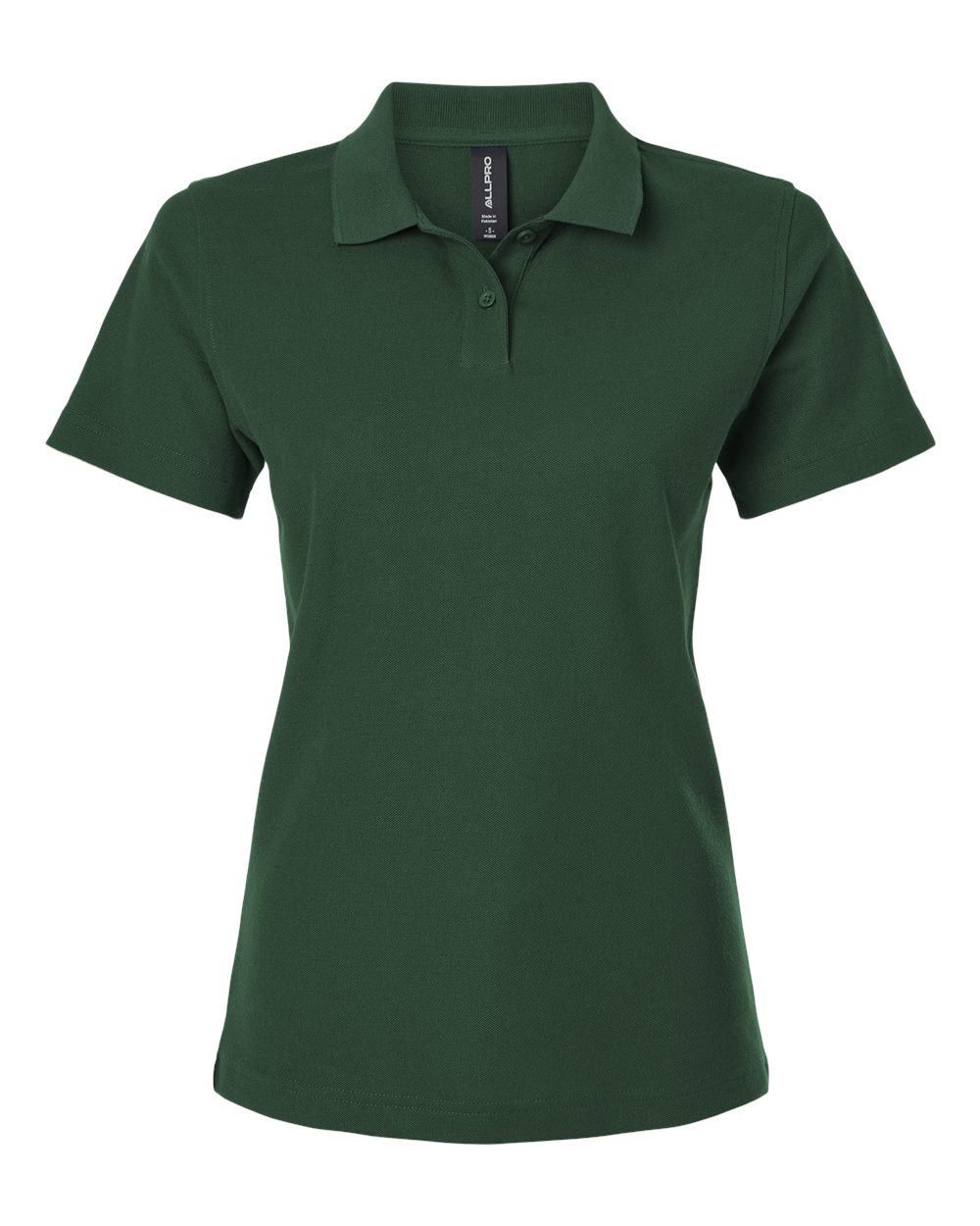 Front View of Forest Green Women's Pique Polo - 62800L