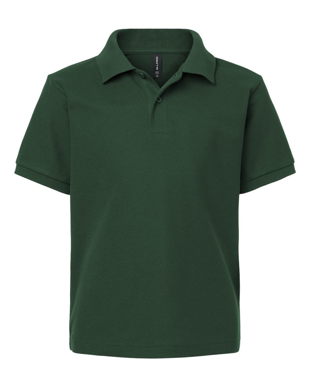 Front View of Forest Green Youth Pique Polo - 62800Y