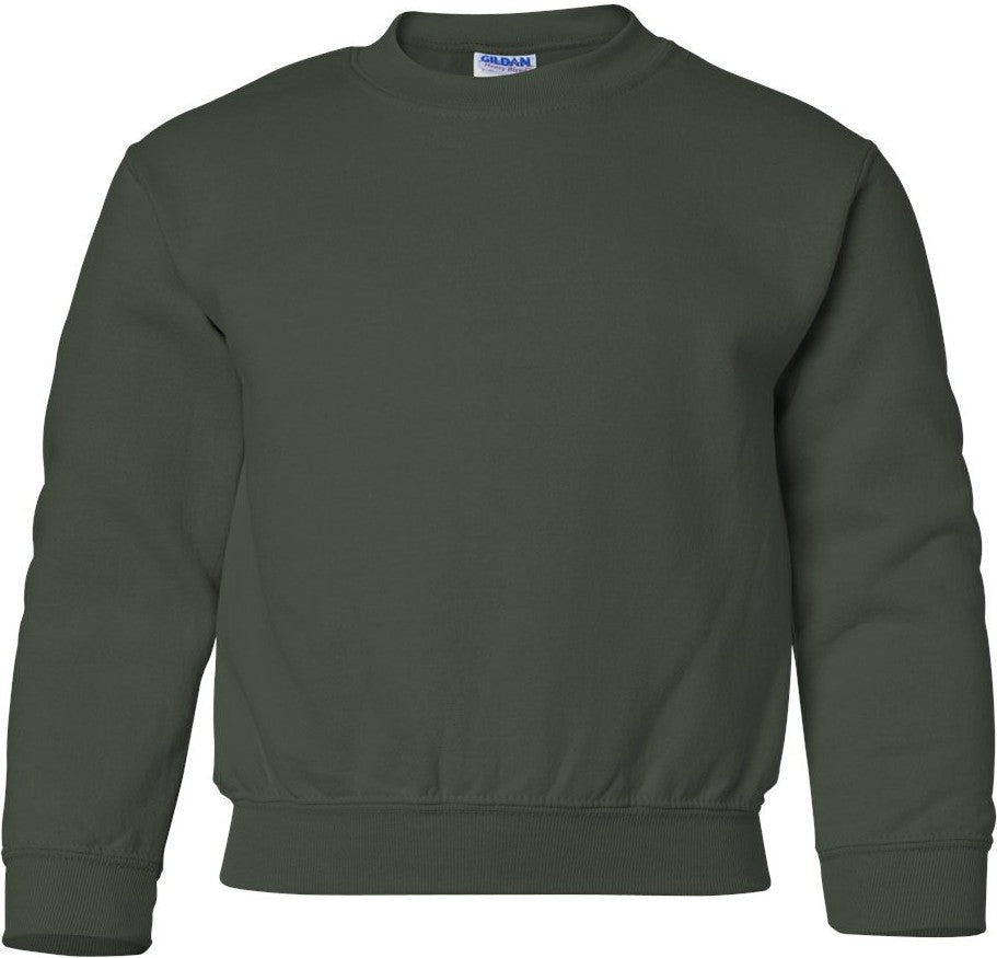 Front View of Forest Heavy Blend™ Youth Sweatshirt - 18000B