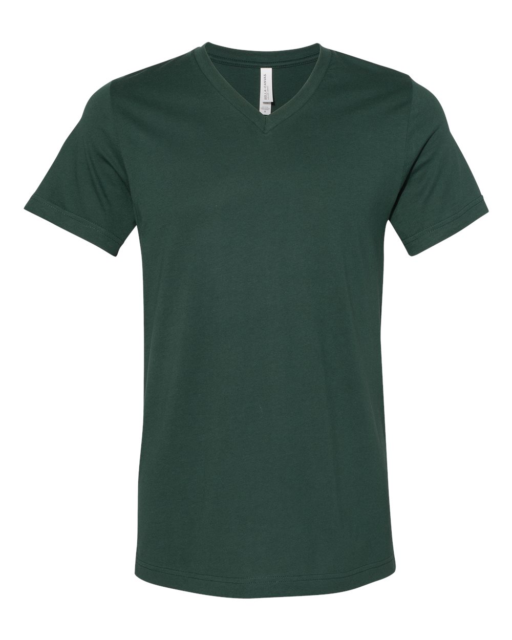 Front View of Forest Jersey V-Neck Tee - 3005
