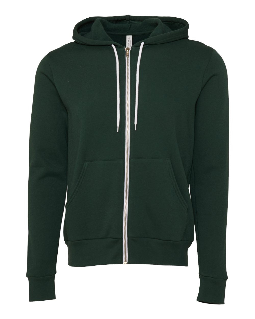 Front View of Forest Sponge Fleece Full-Zip Hoodie - 3739