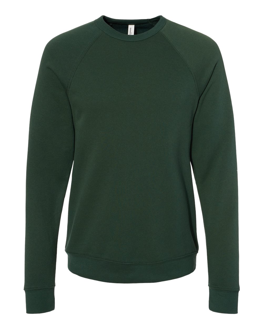 Front View of Forest Sponge Fleece Raglan Crewneck Sweatshirt - 3901