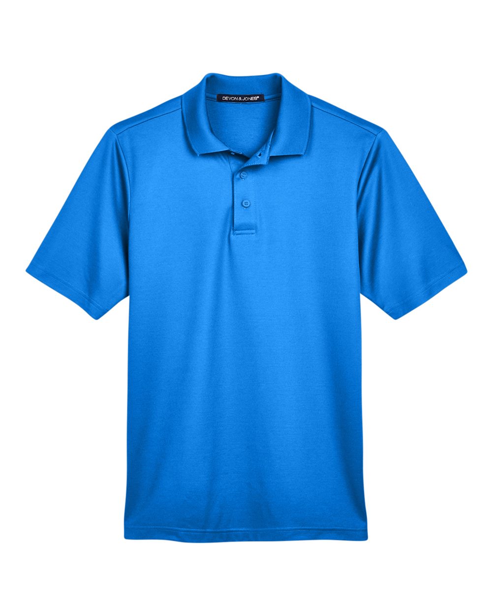 Front View of French Blue Men's CrownLux Performance® Plaited Polo - DG20