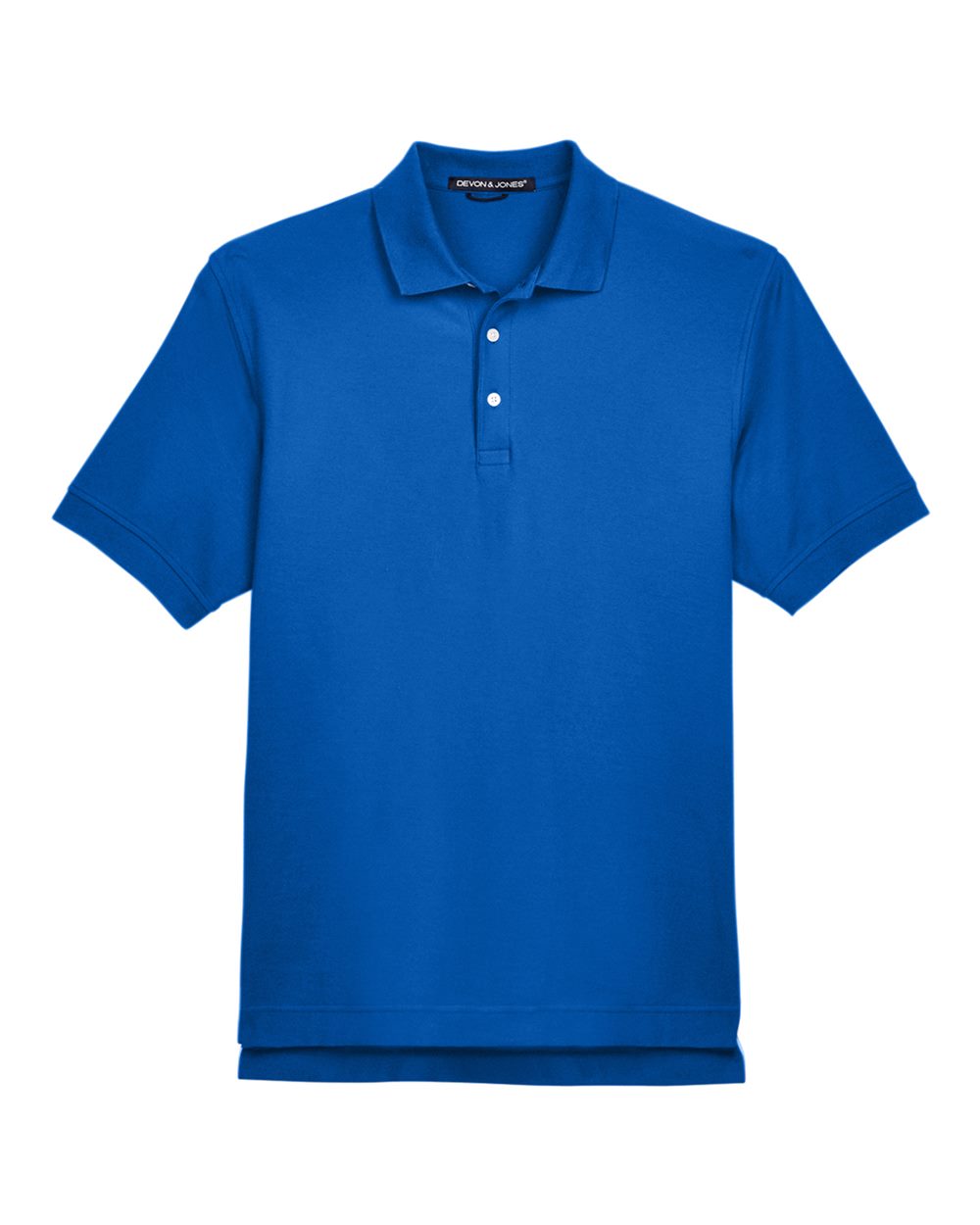 Front View of French Blue Men's Pima Piqué Polo - D100