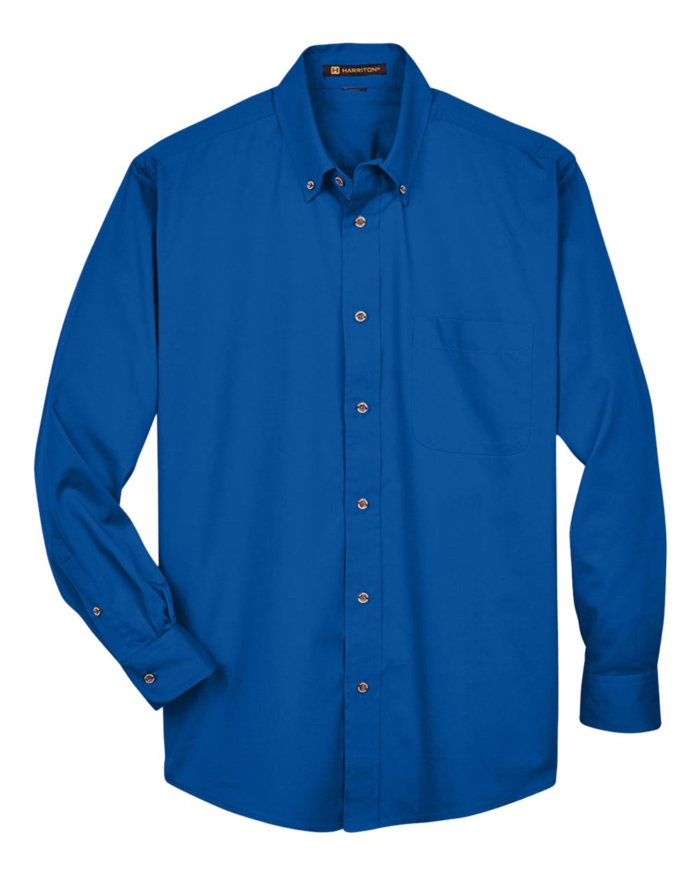 Front View of French Blue Men's Tall Easy Blend™ Long Sleeve Twill Dress Shirt - M500T