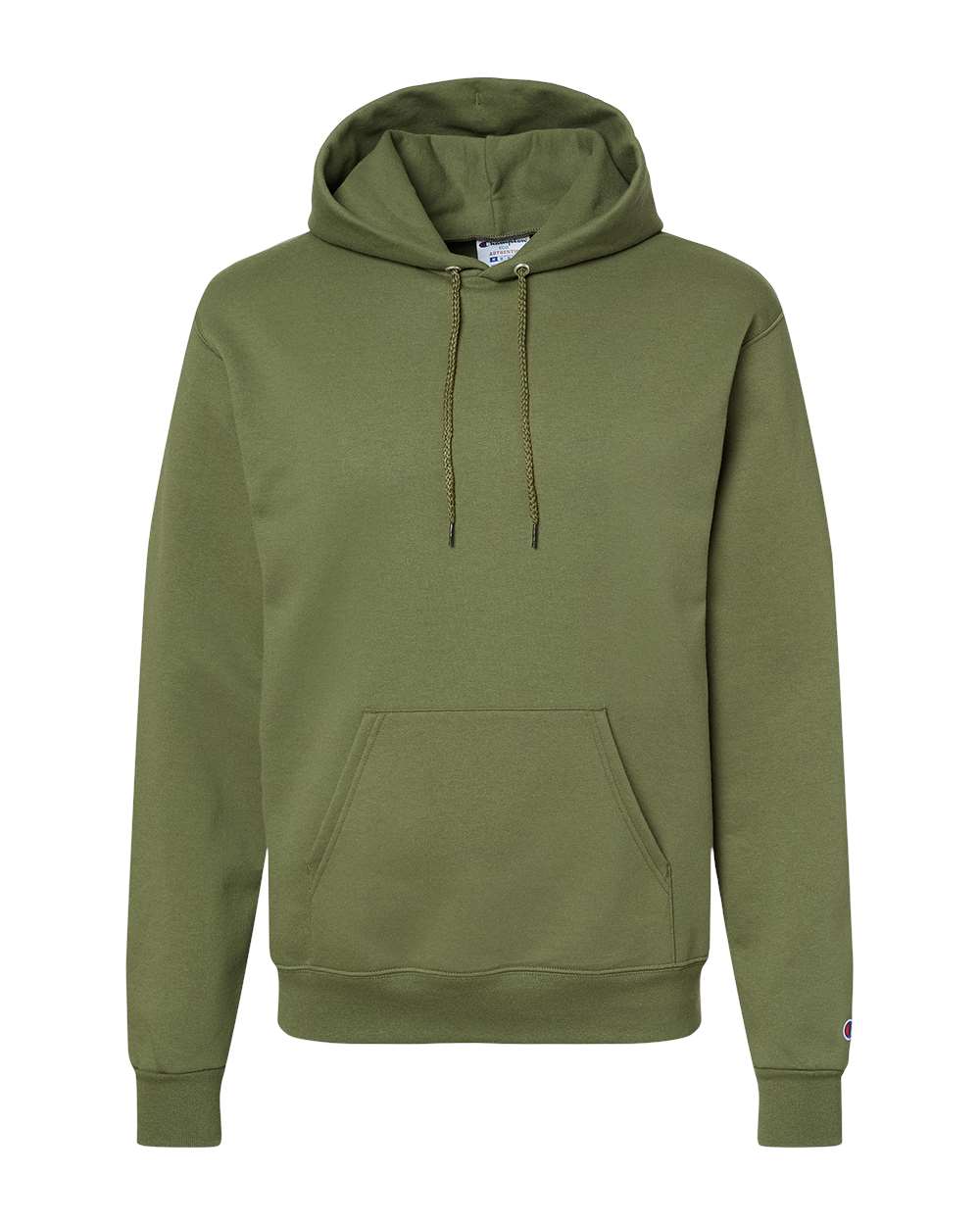 Front View of Fresh Olive Powerblend® Hooded Sweatshirt - S700