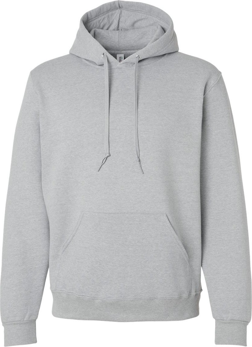 Front View of Frost Grey Heather Eco™ Premium Blend Ring-Spun Hooded Sweatshirt - 700MR