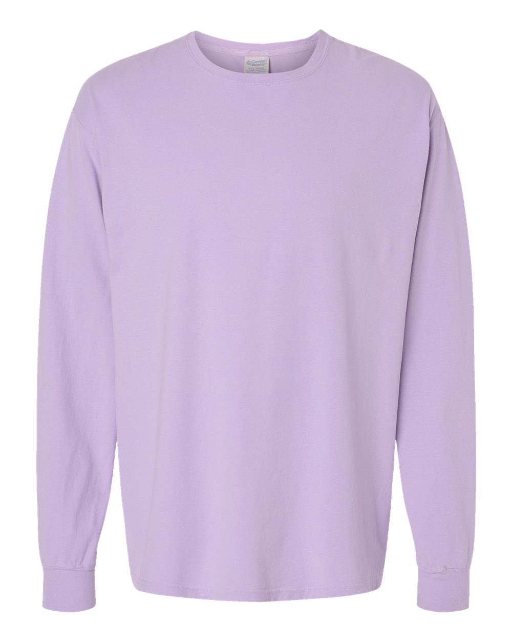 Front View of Future Lavender Garment-Dyed Long Sleeve T-Shirt - GDH200
