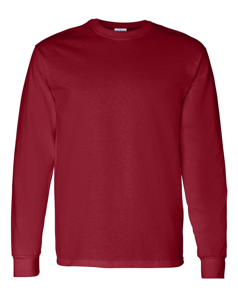 Front View of Garnet Heavy Cotton™ Long Sleeve T-Shirt - 5400