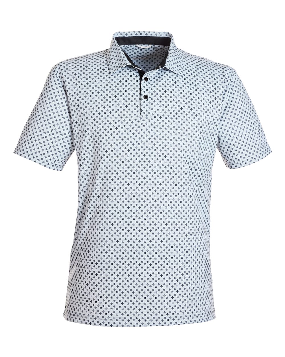 Front View of Glacier/ Black Hazelwood Polo - SW5400