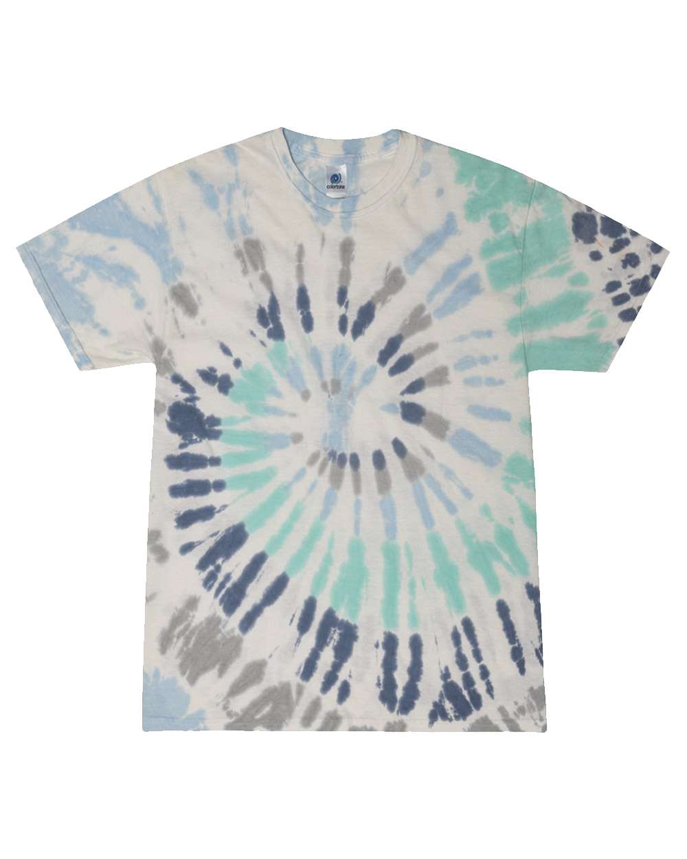 Front View of Glacier Multi-Color Tie-Dyed T-Shirt - 1000